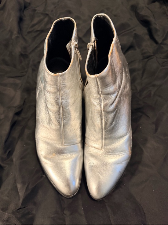 Alexander Wang Shoes - Alexander Wang Silver Metallic Pointed Ankle Booties